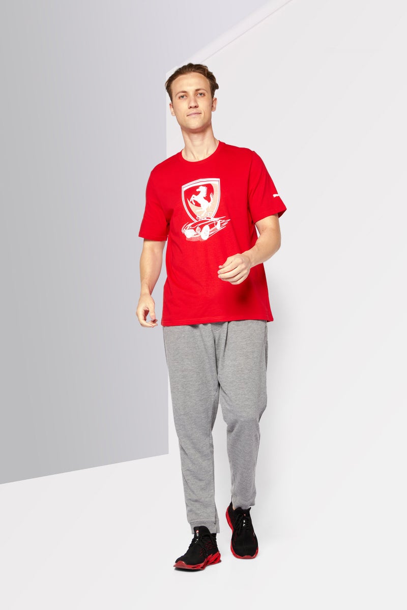 PUMA تي شيرت رياضي قصير الأكمام للرجال من بومة × سكوديريا فيراري، أحمر - Image 4